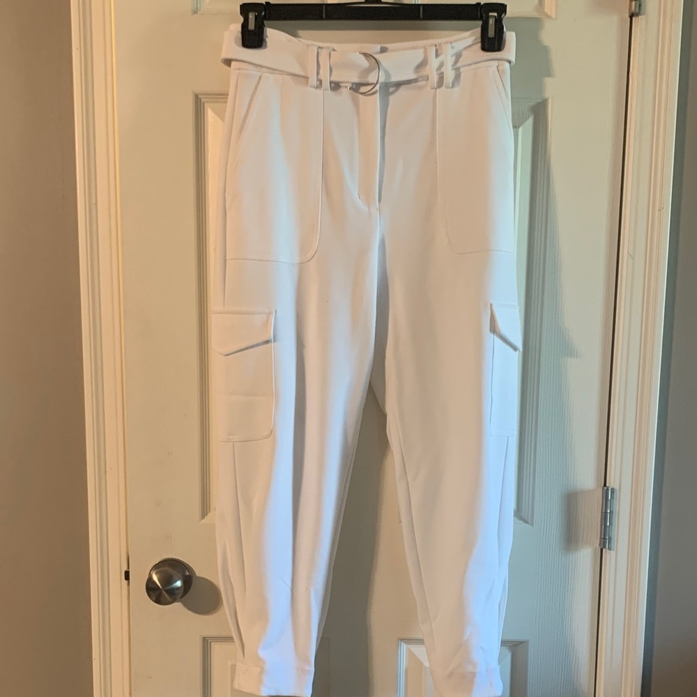 Express White Cargo Joggers